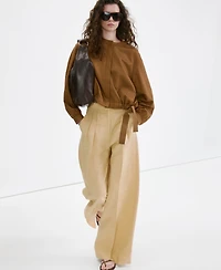 Mango Women's Straight Mid-Rise Pants