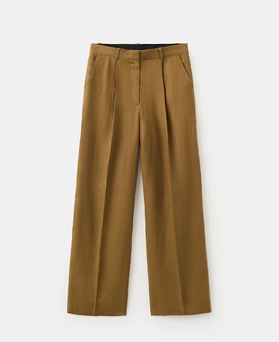 Mango Women's Straight-Fit Linen Suit Pants