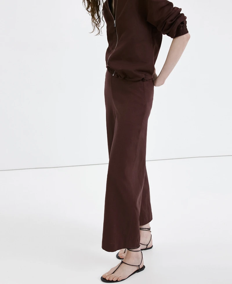 Mango Women's Straight Linen-Blend Pants