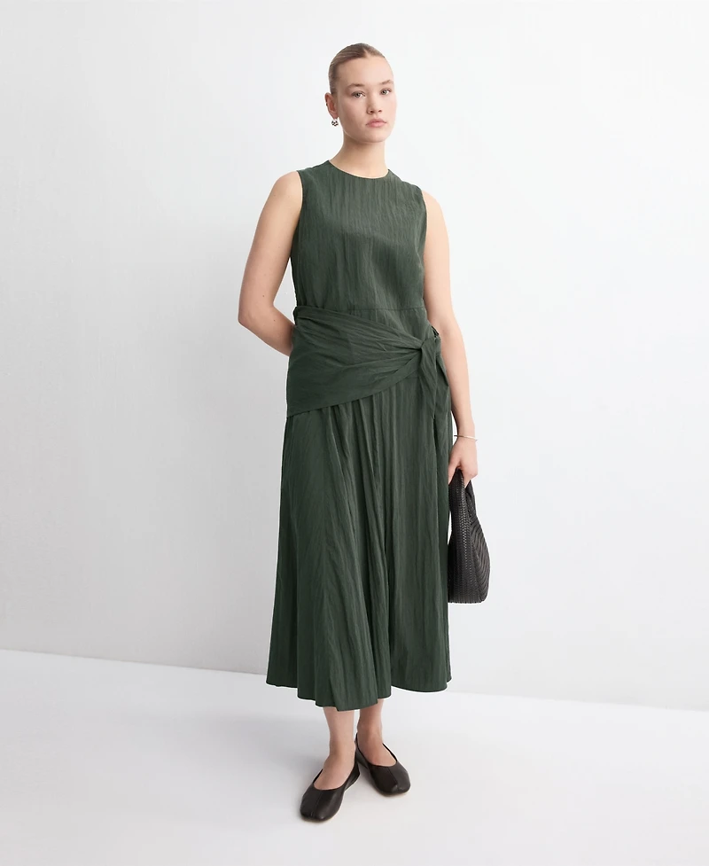 Mango Women's Scarf Detail Lyocell Dress