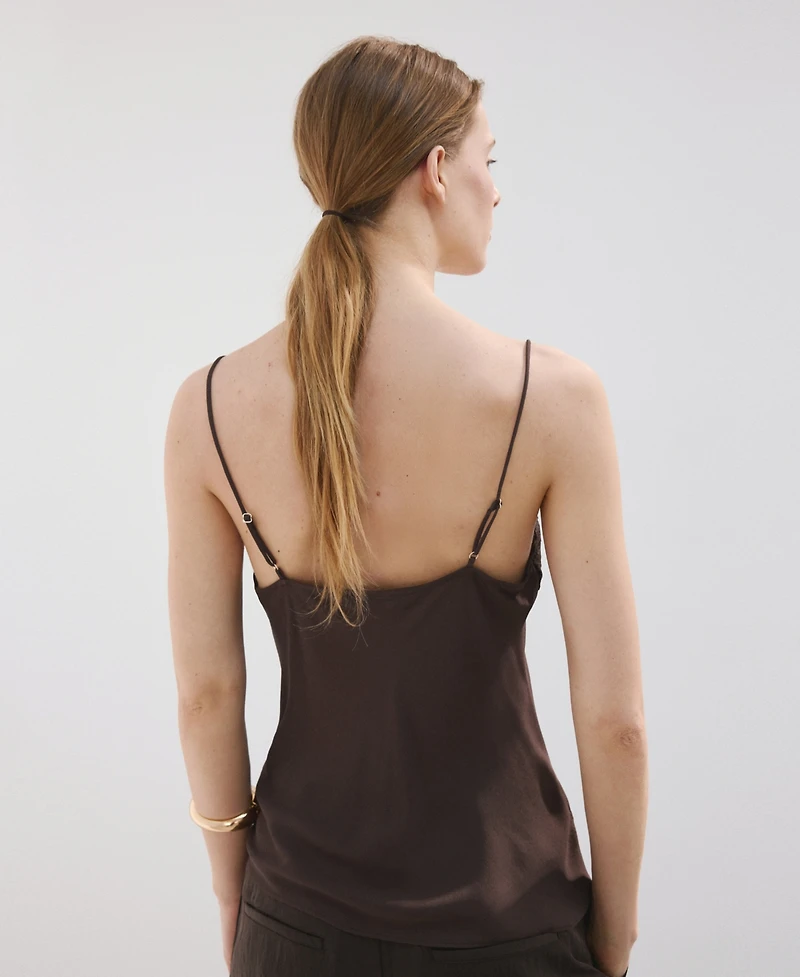 Mango Women's Lace Trim Top