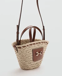 Mango Women's Small Natural Fiber Basket Bag