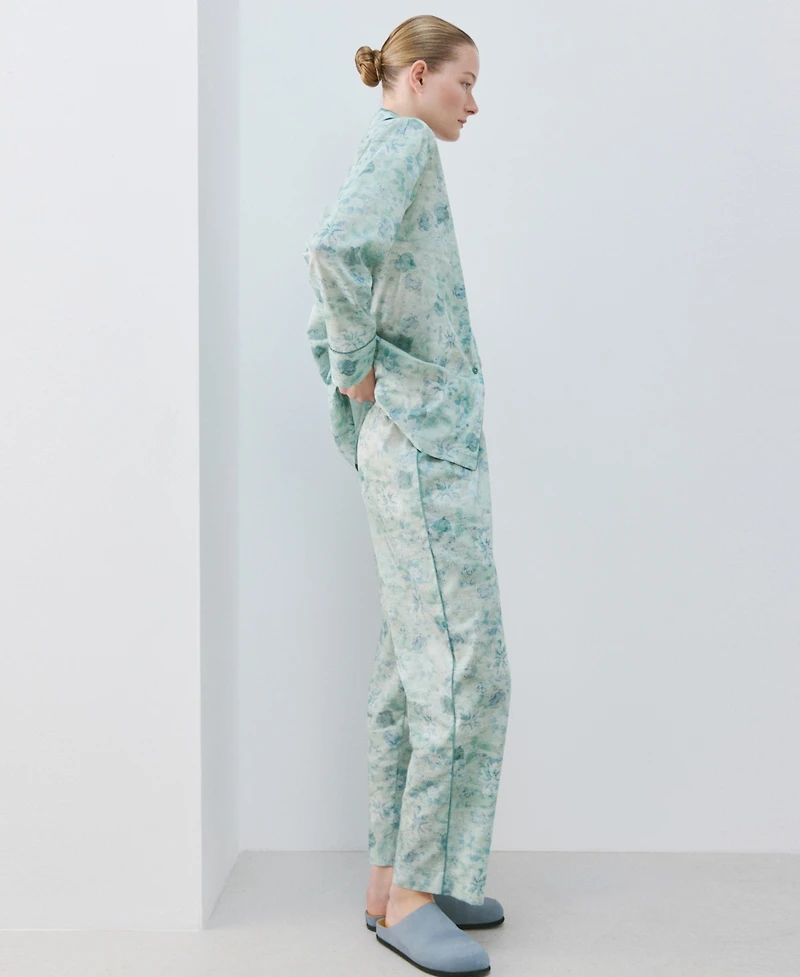 Mango Women's Piping Detail Printed Trousers