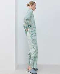 Mango Women's Piping Detail Printed Trousers