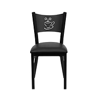 Emma+Oliver Coffee Back Metal Restaurant Dining Chair
