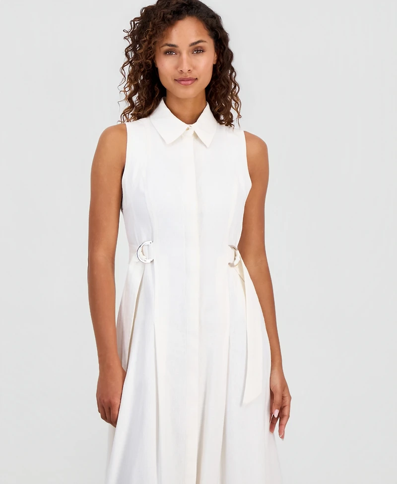 Anne Klein Women's Buckled-Waist Midi Dress