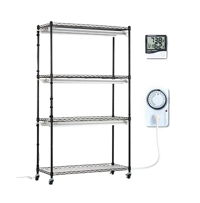 Sugift 4 Tier Plant Stand with 3000K 180W Led Full Spectrum Grow Light