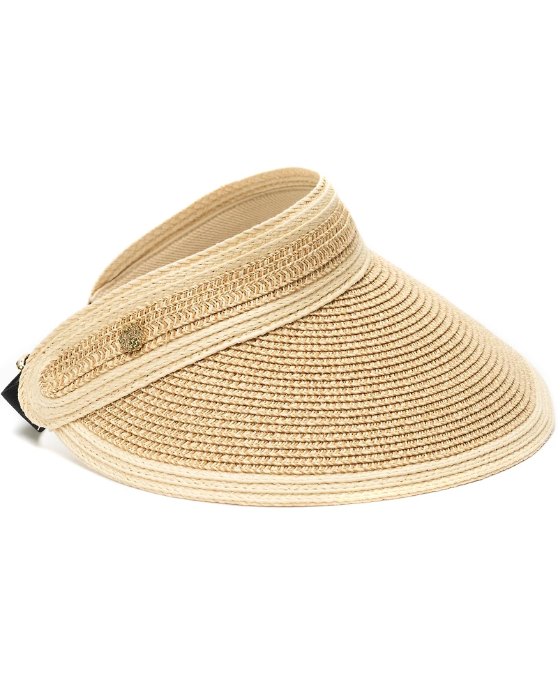 Vince Camuto Rollup Tweed Straw Visor Hat