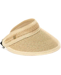 Vince Camuto Rollup Tweed Straw Visor Hat