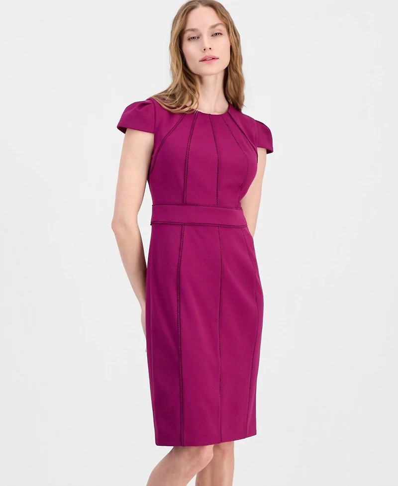 Anne Klein Petite Jewel Neck Sheath Dress