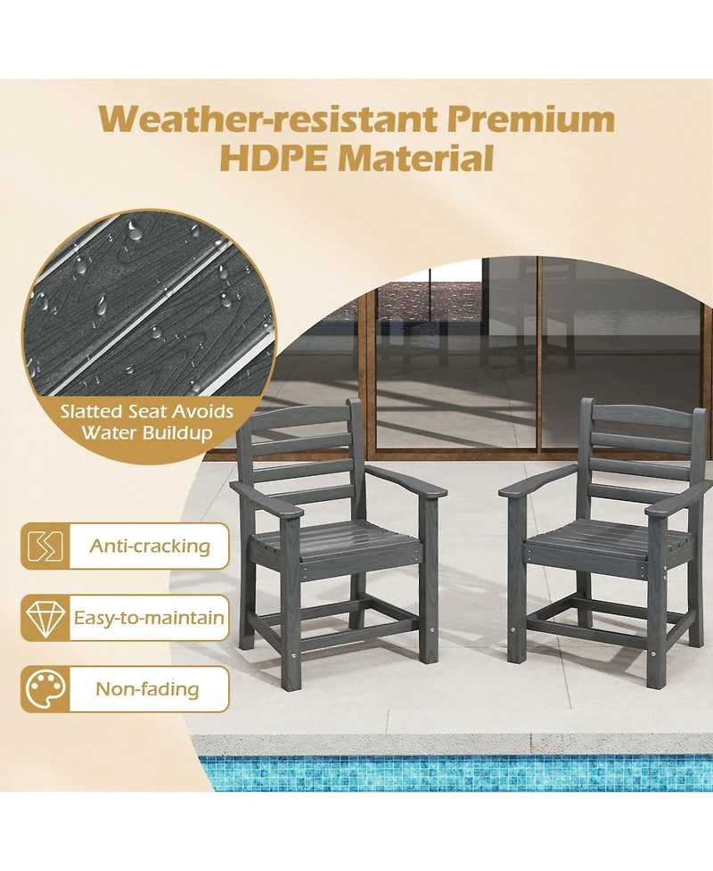 Gymax 7 Pcs Outdoor Dining Table Set for 6 People Rectangle and Armchairs