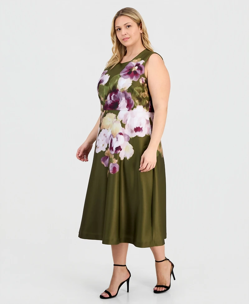 Anne Klein Plus-Size Printed Scuba A-Line Dress