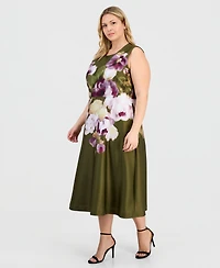 Anne Klein Plus-Size Printed Scuba A-Line Dress