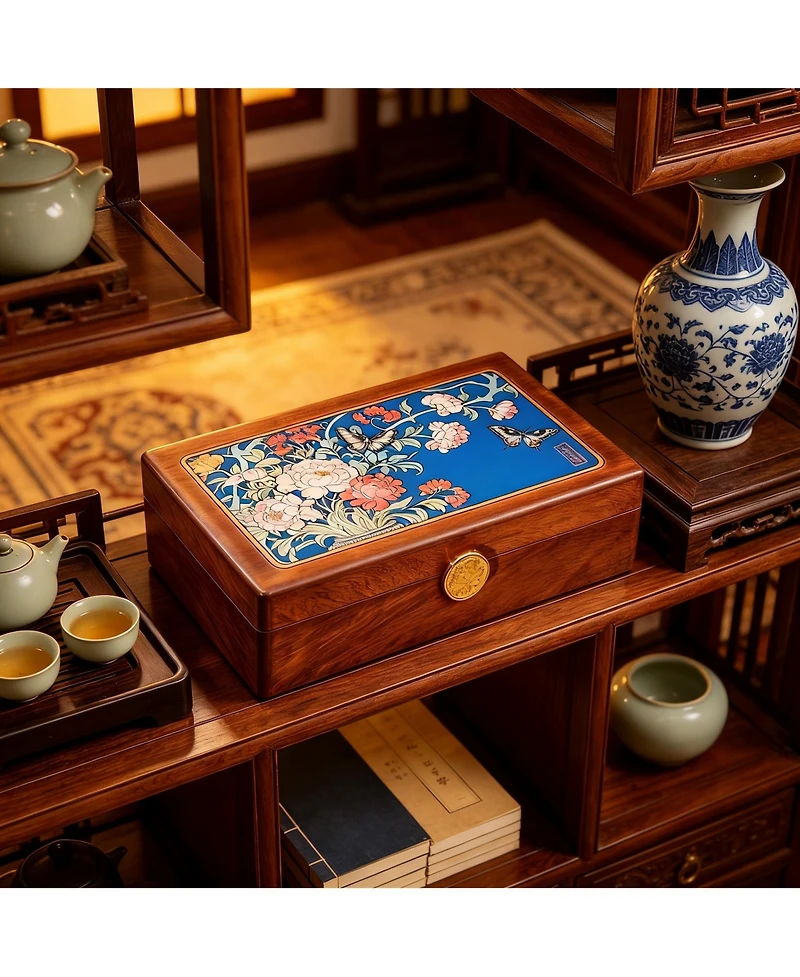 Yigii Solid Wood Travel Organizer Box: Compact, Brass Lock