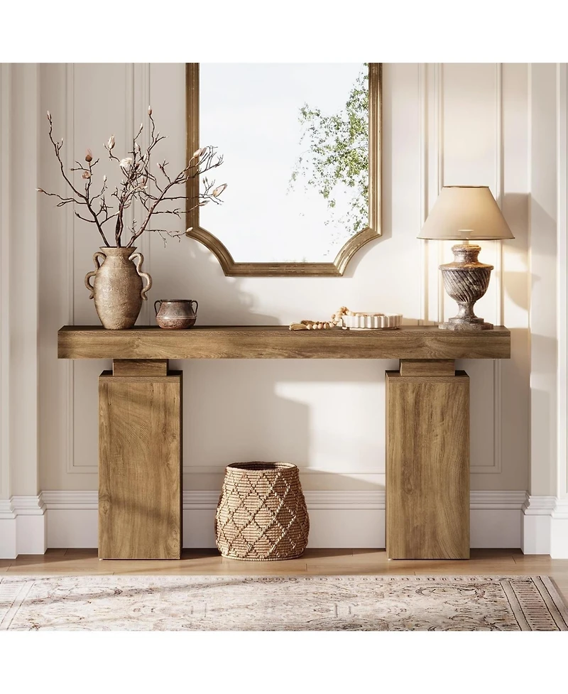 Tribesigns 63-Inch Long Console Table, Farmhouse Entryway Table Behind Couch, Accent Furniture for Living Room, Entrance