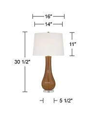 360 Lighting Shannon High Stripe Ceramic Gourd Table Lamp Set of 2