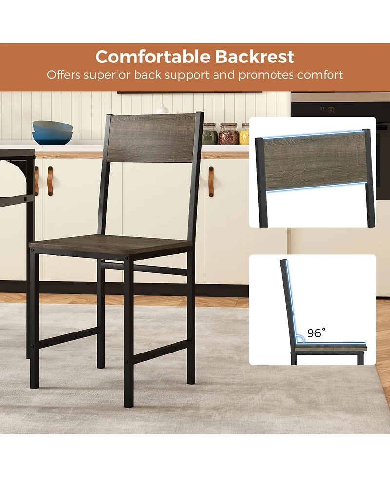 Slickblue Modern Dining Chairs Set of 4 with Metal Legs and Slanted Back Support