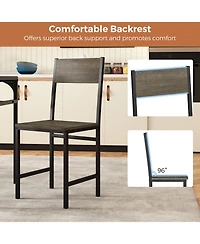 Slickblue Modern Dining Chairs Set of 4 with Metal Legs and Slanted Back Support