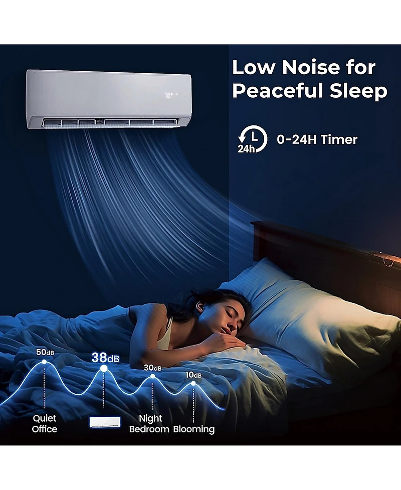 Vebreda Energy Star 24000 Btu 21 SEER2 208-230V Mini Split Air Conditioner and Heater Wifi Enabled