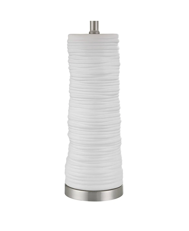 360 Lighting Contours High Modern White Ceramic Table Lamp with Dimmer