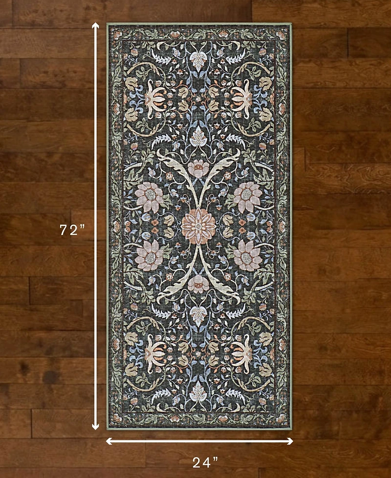 Hunter Abrabella Washable Non-Slip Printed Chenille Accent Rug