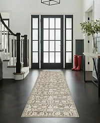 Hunter Florence Washable Non-Slip Printed Chenille Runner Rug, 96" x 24"