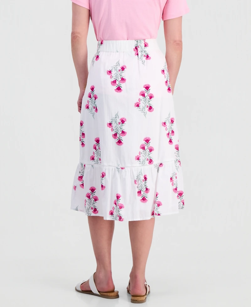 Style & Co Petite Cotton Floral-Embroidered Midi Skirt, Macy's Exclusive