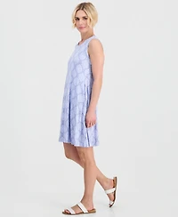 Style & Co Petite Geometric-Print Scoop-Neck Flip Flop Dress, Macy's Exclusive