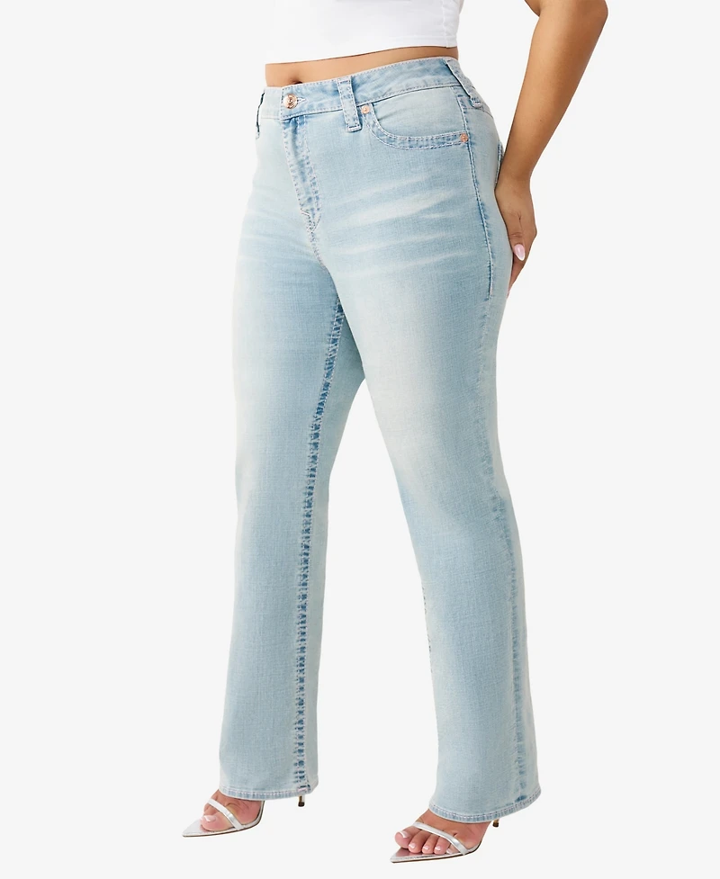True Religion Plus Billie Mid-Rise Straight Big T Jeans