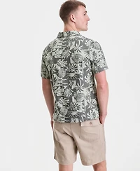 Sun + Stone Men's Cotton Palm-Print Polo Shirt, Macy's Exclusive