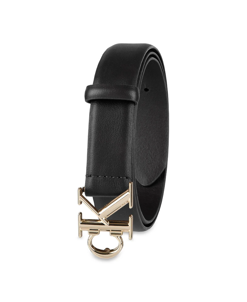 Calvin Klein Women's Ck Monogram Buckle Skinny Belt