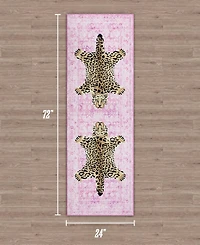 Juicy Couture Leopard Medallion Finely Soft Washable Runner Rug, 24" x 72"