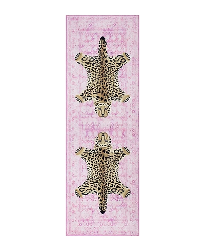 Juicy Couture Leopard Medallion Finely Soft Washable Runner Rug, 24" x 72"