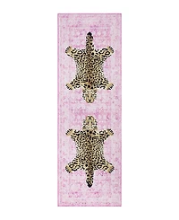 Juicy Couture Leopard Medallion Finely Soft Washable Runner Rug, 24" x 72"