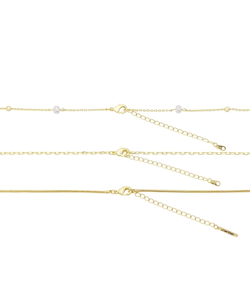 Unwritten Cubic Zirconia Moon Shaker Pendant Trio Necklace Set