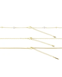 Unwritten Cubic Zirconia Moon Shaker Pendant Trio Necklace Set