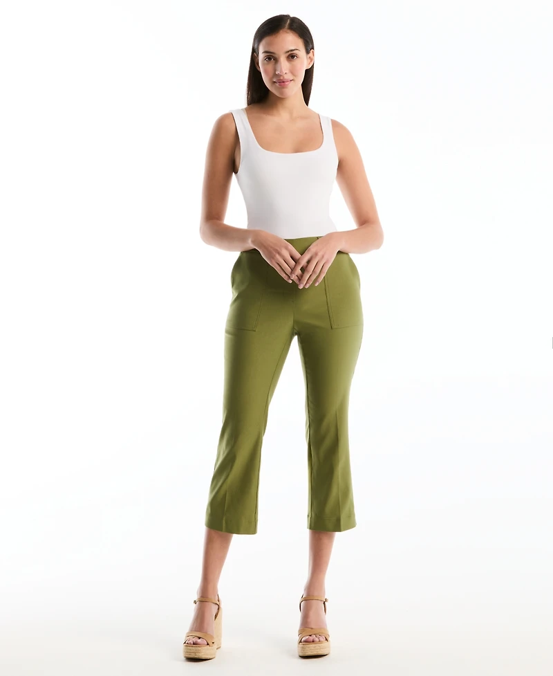 Rafaella Petite Porkchop Pocket Kick Flare Pants