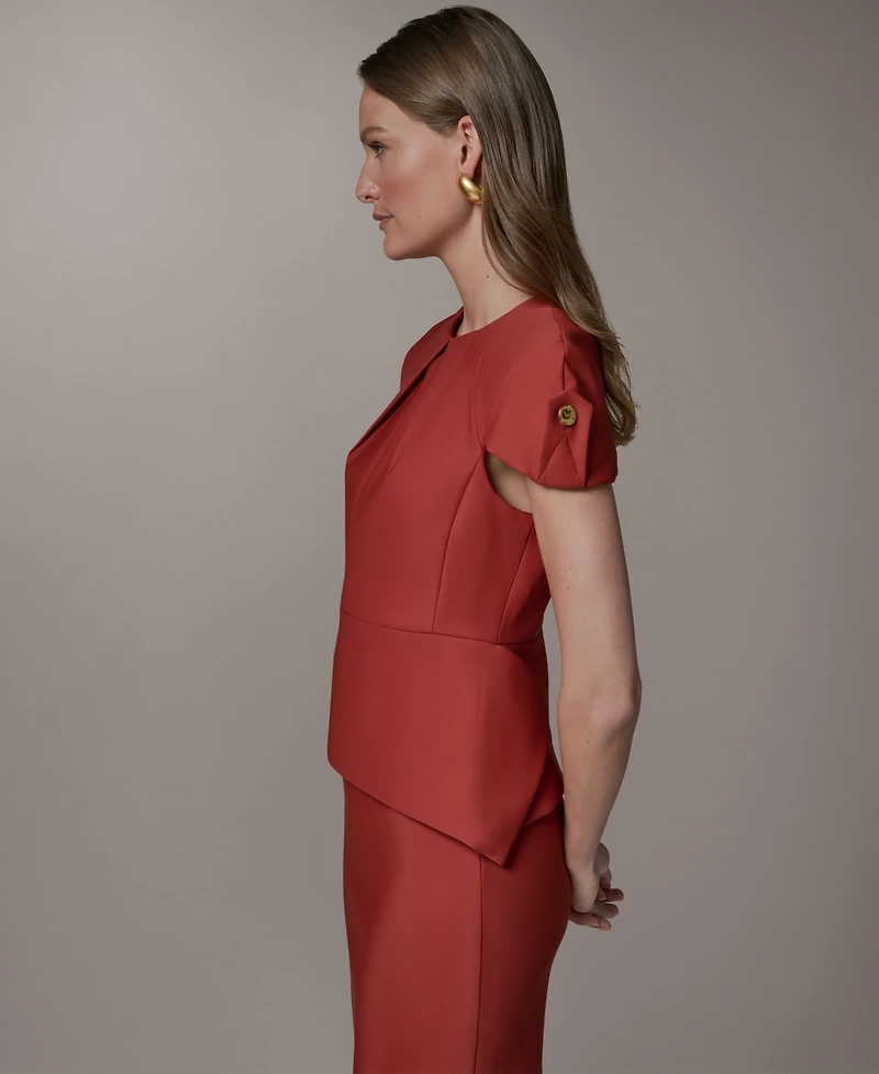 Donna Karan New York Women's Crewneck Peplum Top