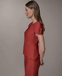 Donna Karan New York Women's Crewneck Peplum Top
