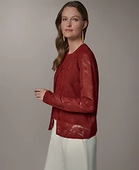 Donna Karan New York Women's Crewneck Novelty Cardigan