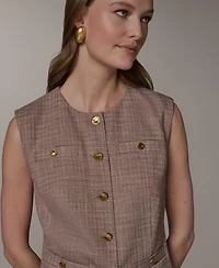 Donna Karan New York Women's Crewneck Button-Front Vest