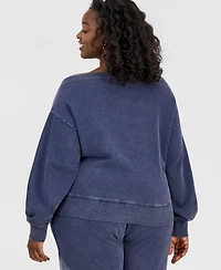And Now This Trendy Plus French Terry Off-The-Shoulder Sweatshirt