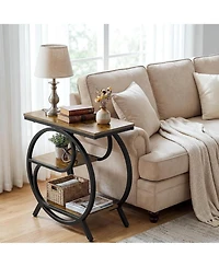 Tribesigns 3-Tier Industrial End Table, Side Table for Living Room, Small Rectangle Nightstand