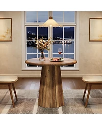 Tribesigns 31.5" Round Dining Table for 4, Wood Kitchen Table, Small Dinner Table