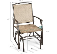 Slickblue 2 Pieces Patio Swing Single Glider Chair Rocking Seating