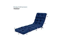 Slickblue Outdoor Lounge Chaise Cushion with String Ties for Garden Poolside