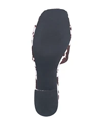 True Religion Womens Single Strap Logo Block Heel