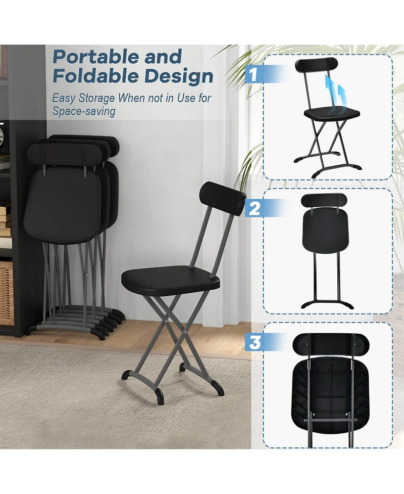 Slickblue 2 Pieces Outdoor Folding Chair Set with Sturdy Frame and Ergonomic Backrest