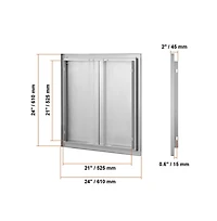 Sugift Bbq Access Door 24W x 24H in Double Flush Mount Stainless Outdoor