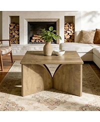 Tribesigns Square Coffee Table for Living Room, 31.5-Inch Farmhouse Accent Center Cocktail Tea Table